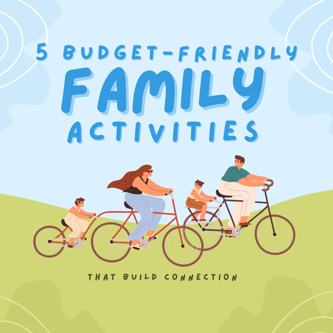 Blue and Green Family Bike Ride Instagram Post